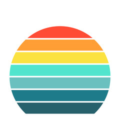 Sun 80s in retro style. Retro sunset collection. Set
