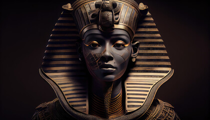 Close up of an ancient egyptian pharaon man  - obrazy, fototapety, plakaty