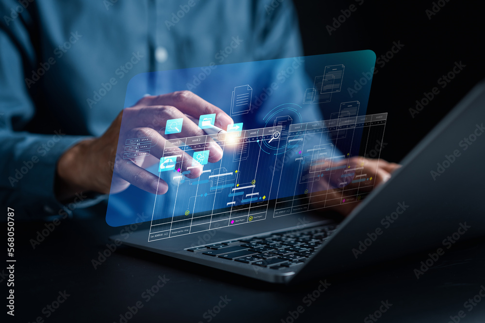 Aufkleber Document Management System, online documentation database and process automation to efficiently manage files, knowledge and documentation in enterprise with ERP. Corporate business technology, DMS