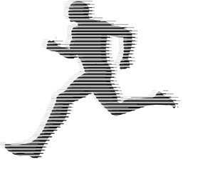 Obraz na płótnie Canvas Running man. Strips design. Monochromatic isolated