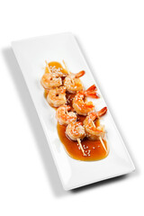 Grilled Shrimps  isolated over White