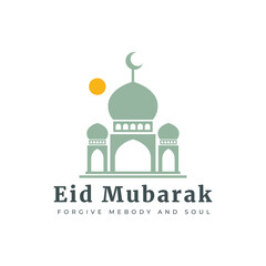 eid mubarak culture muslim religion celebration vector logo design abstract