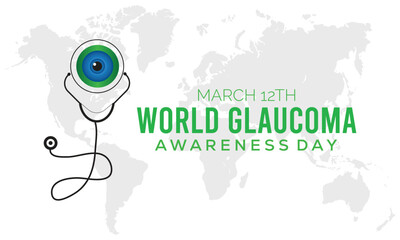 Vector illustration on the theme of World Glaucoma Day observed each year on March 12,banner, Holiday, poster, card and background design.
