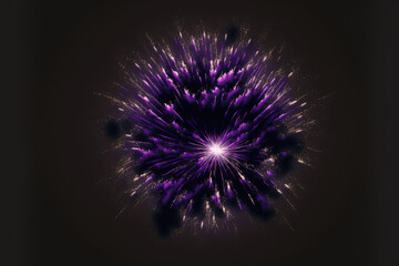 Obraz premium Purple fireworks against a shadowy backdrop. Generative AI
