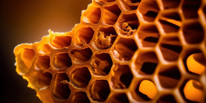 close up of a honeycomb created by generative ai