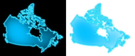 canada map blue glow futuristic design transparent background