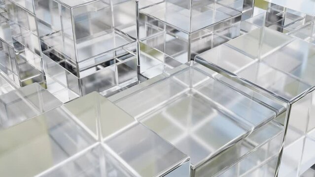 Abstract Transparent Cube Background, 4K 60FPS, Motion Background Loop, 3D Render Background