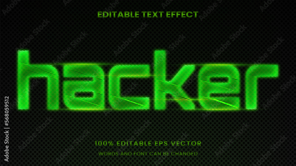 Wall mural hacker cyber digital neon glow 3D Editable text Effect Style