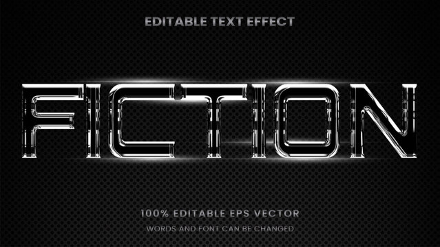chrome modern luxury silver metallic 3D Editable text Effect Style