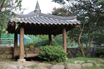 pavilion. Korean temple in the park. nature, park