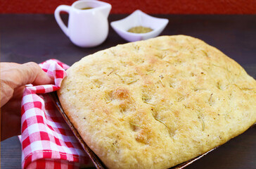 Aromatic Freshly Baked Italian Herbed Focaccia Bread
