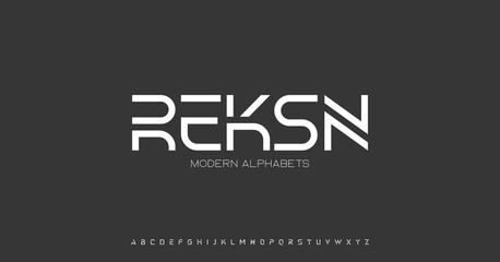 Modern Sports tech font typography. MINIMAL vector typeface for a company. Minimal gaming fonts for logo design.