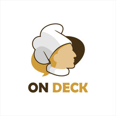 Chef head illustration in flat cartoon style