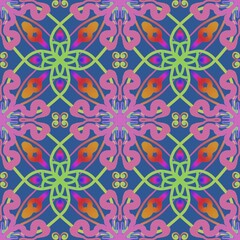 Abstract floral seamless ornament. Wallpaper in the style of Baroque. Design for decorating, background, wallpaper, illustration, fabric, clothing, batik, carpet, embroidery.