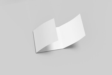 Blank Paper Square Trifold Brochure Mockup