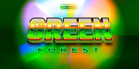 Retro text effect green forest futuristic editable 80s classic style with experimental background, ideal for poster, flyer, social media post with give them the rad 1980s touch