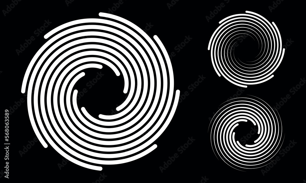 Wall mural spiral with lines in circle as endless symbol. abstract geometric art line background, logo, icon or