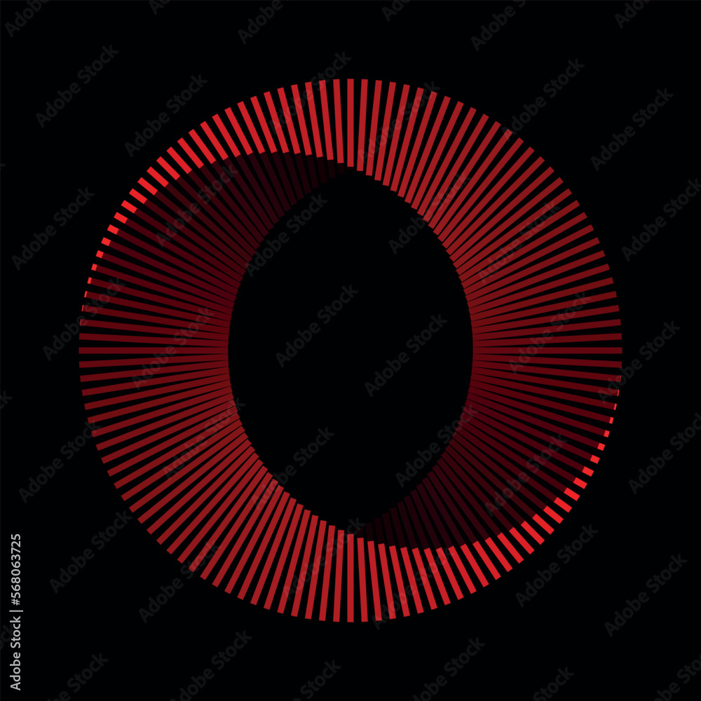 Leinwandbilder Circle with lines. Lines in one color with different opacity. Dynamic design element with 2 parts.