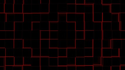 Cube, Red Background, 3D Render Abstract Background Texture