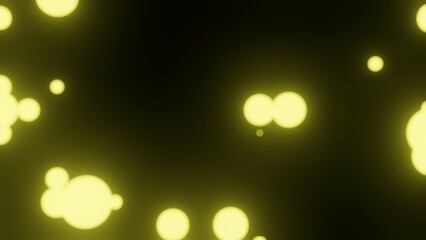 Bokeh, Circles, Glowing, Yellow Background, Blur, 3D Render Abstract Background Texture