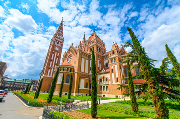Naklejka premium Тhe Votive Church and Cathedral of Our Lady of Hungary in Szeged, Hungary 