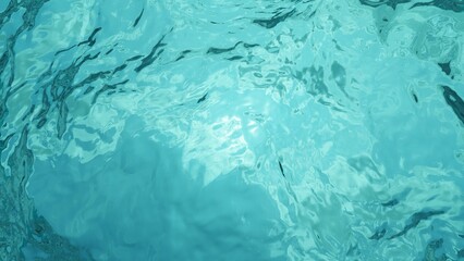 Water Background, Blue Green Liquid Sea Reflection, 3D Render Abstract Background Texture