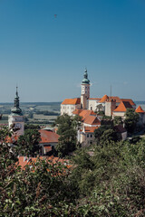 View of Mikulov Castle, South Moravia, Czech Republic.