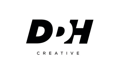 DDH letters negative space logo design. creative typography monogram vector