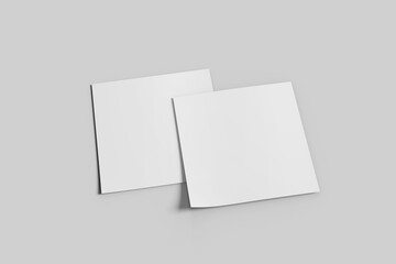 Blank Paper Sqaure Flyer Mockup