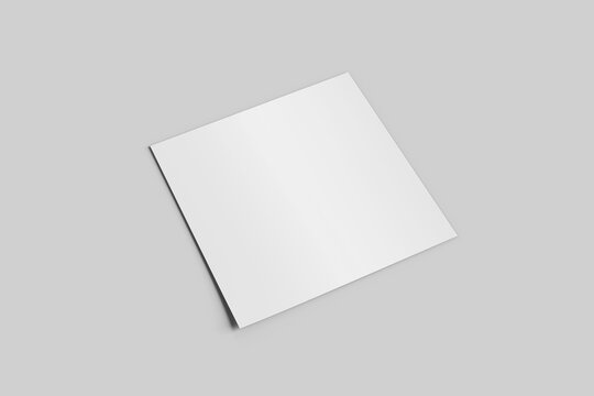 Blank Paper Sqaure Flyer Mockup