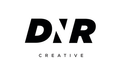DNR letters negative space logo design. creative typography monogram vector