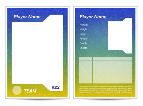Sport player trading card frame border template design