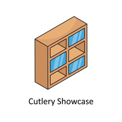Cutlery Showcase Vector Isometric Filled Outline icon for your digital or print projects.