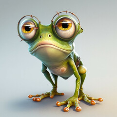 Quite cartoon frog character