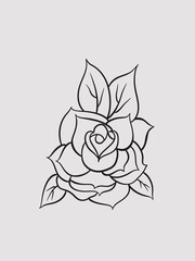 Vector Rose Flower Sketch