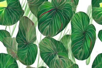 pattern of Caladium multicolored leaves