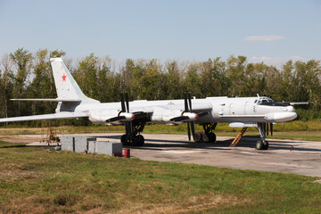 Tu-95 Bear heavy bomber of the Russian Air Force at Ryazan Engels Air Force Base