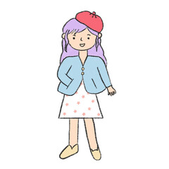 HandDrawn doodled woman