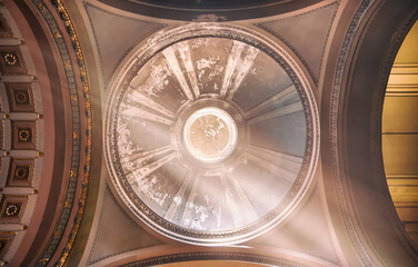 Ceiling and dome of an old Italian cathedral