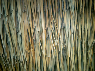 Wall made from dried palm or coconut leaves.