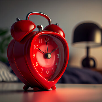 Heart shaped, heartshaped alarm clock for valentine's day. It's almost valentine's day!