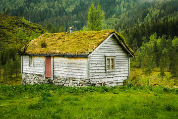 old wooden house in the mountains