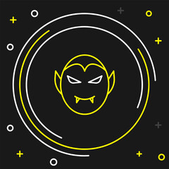 Line Vampire icon isolated on black background. Happy Halloween party. Colorful outline concept. Vector