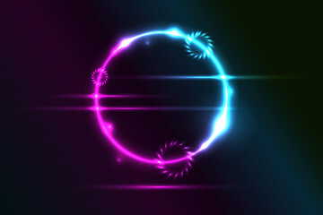 circle neon shape for a business background or logo background