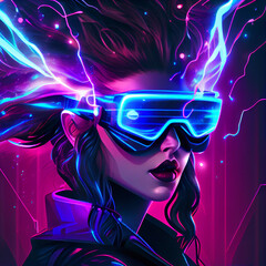 Hera Statue Cyberpunk Style. Generative Ai.