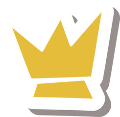 シンプルな金色の王冠のシール風アイコン