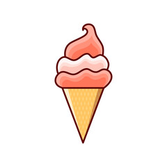 Ice cream cone isolated on white vector illustration