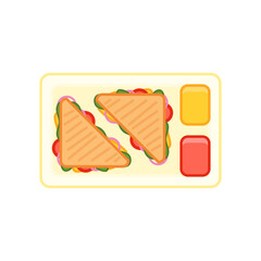 Sandwich top view vector illustration