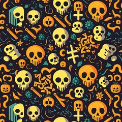 halloween pumpkin pattern.Generative AI