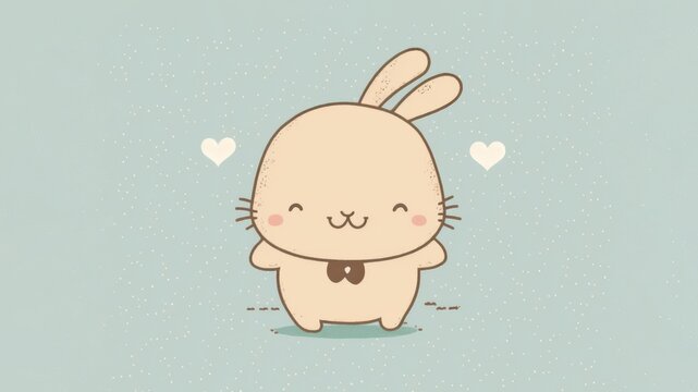 Cute picture with a bunny. Cartoon happy baby animals 